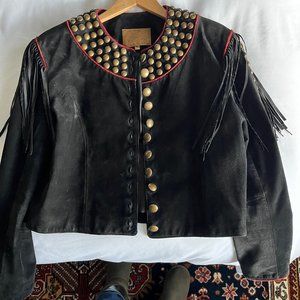 Leather pigskin jacket by Double D Brand; Excellent Condition